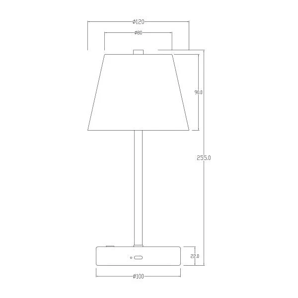 Akku-Tischleuchte DROS - Dimmbar - Gold - Image 12