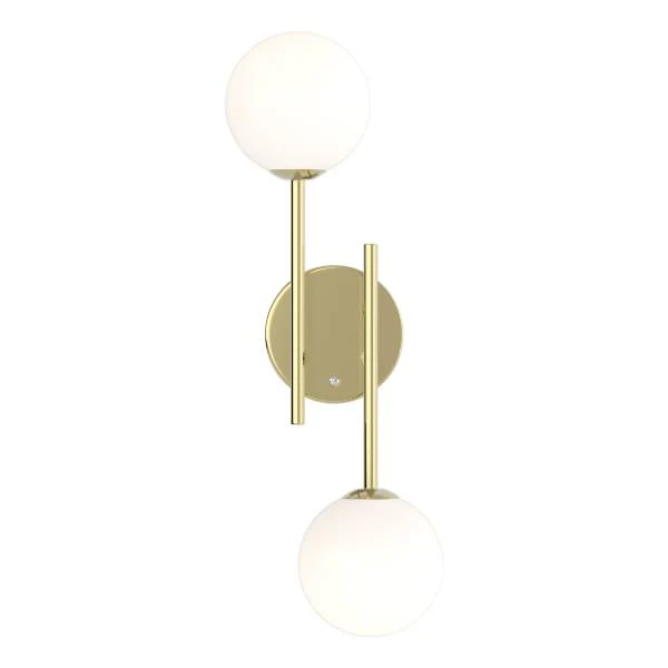 Akku-Wandleuchte RIGI - 2-flammig - 3-Stufen-Dimmer - Weiß / Gold - Image 6