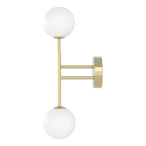 Akku-Wandleuchte RIGI - 2-flammig - 3-Stufen-Dimmer - Weiß / Gold - Image 7