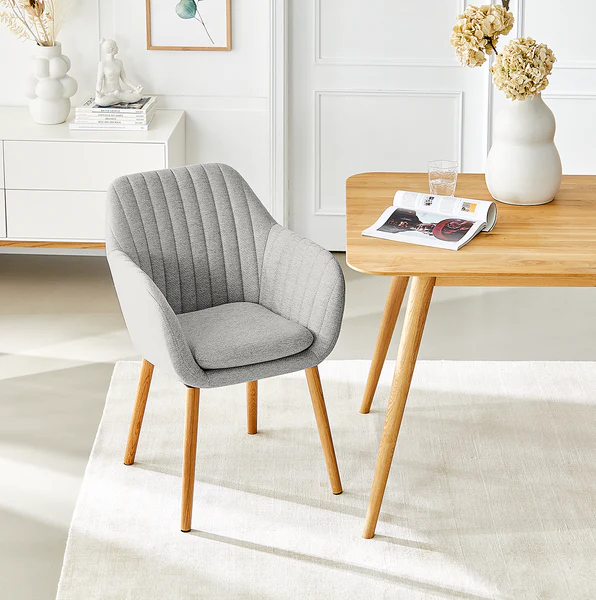 Armlehnenstuhl TILANDA Typ A - Webstoff Stefka: Hellgrau - 1er Set - Image 3