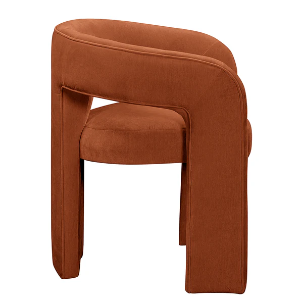 Armlehnenstuhl VALNES - Chenille Moeko: Rost - Image 3