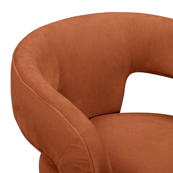 Armlehnenstuhl VALNES - Chenille Moeko: Rost - Image 4