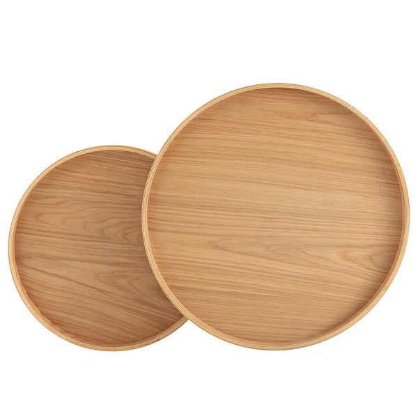 Beistelltischset MIGBA 2-teilig Typ A - Echtholzfurnier / Metall - Eiche - Image 5