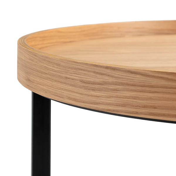 Beistelltischset MIGBA 2-teilig Typ A - Echtholzfurnier / Metall - Eiche - Image 6