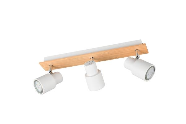 Deckenleuchte Pierre - Eisen / Esche massiv - Weiß - Flammenanzahl: 3 - Image 4