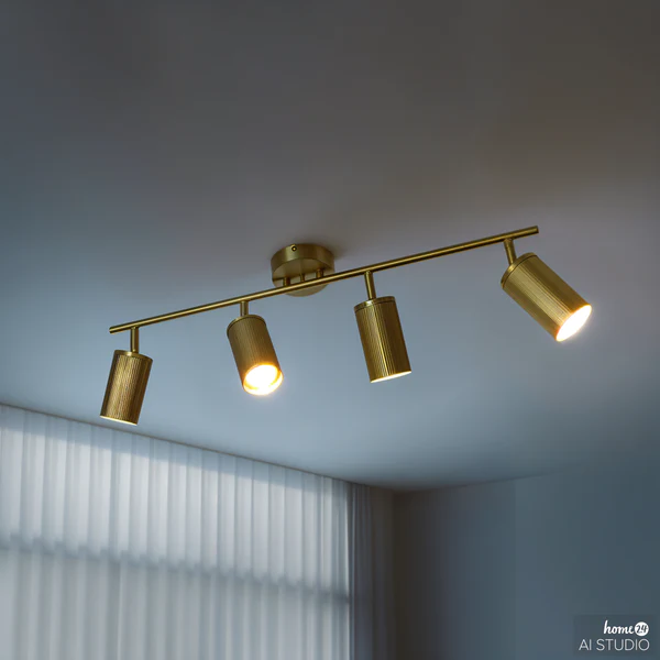 Deckenleuchte URS 4-flammig - Eisen - Messing - Image 4