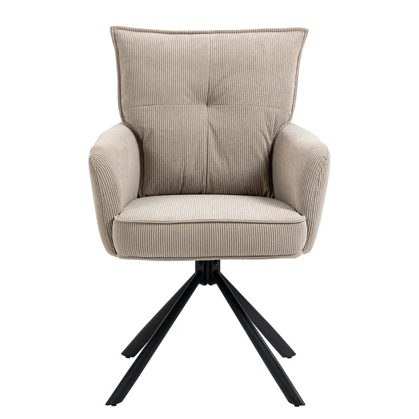 Drehbarer Armlehnenstuhl DIDRIP 2er-Set - Cord - Cappuccino - Image 3