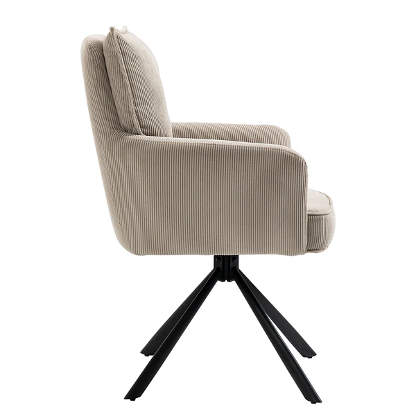 Drehbarer Armlehnenstuhl DIDRIP 2er-Set - Cord - Cappuccino - Image 4