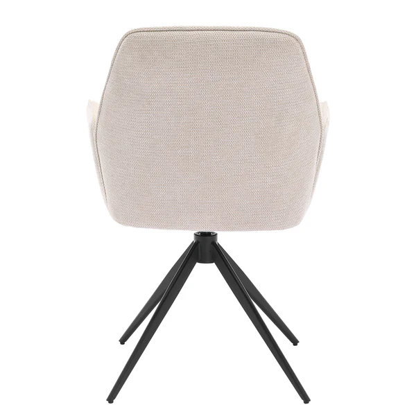 Drehbarer Armlehnenstuhl Merrai - Strukturstoff / Eisen - Beige / Schwarz - Image 5