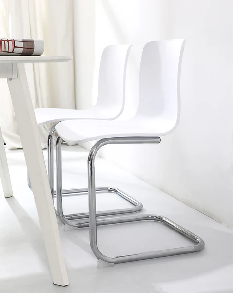 Freischwinger Mendosa 2er-Set - Silber - Weiß - Eisen - Polypropylen - 48 x 79 x 50 cm - Image 5