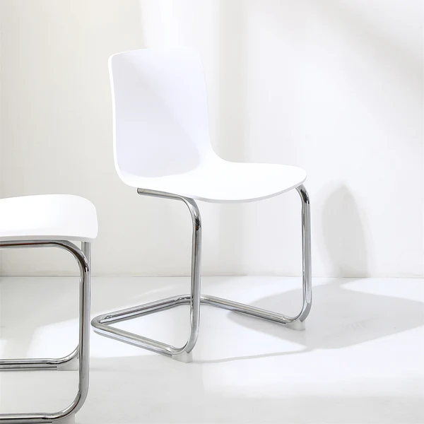 Freischwinger Mendosa 2er-Set - Silber - Weiß - Eisen - Polypropylen - 48 x 79 x 50 cm - Image 7