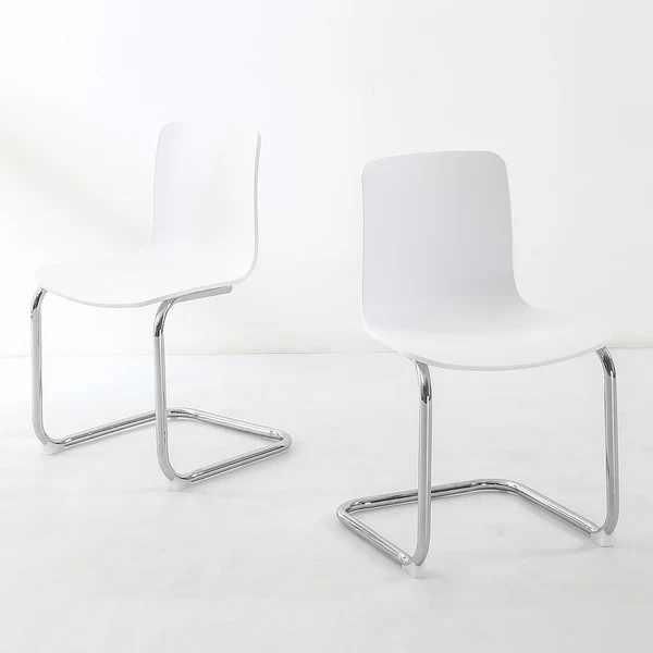 Freischwinger Mendosa 2er-Set - Silber - Weiß - Eisen - Polypropylen - 48 x 79 x 50 cm - Image 8