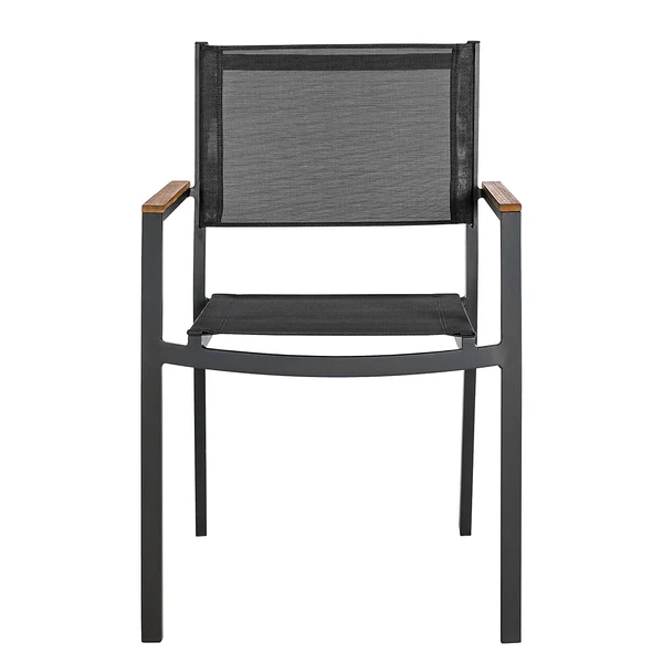 Gartenstuhl Daly mit Gitterstoff 2er-Set - Textilene / Aluminium - Schwarz - Image 10