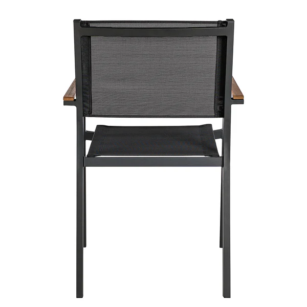 Gartenstuhl Daly mit Gitterstoff 2er-Set - Textilene / Aluminium - Schwarz - Image 12