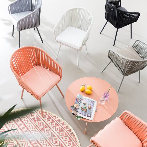 Gartenstuhl NOXI 2er-Set - Stahl / Polyester - Schwarz - Image 6