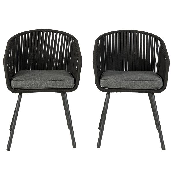 Gartenstuhl NOXI 2er-Set - Stahl / Polyester - Schwarz - Image 8