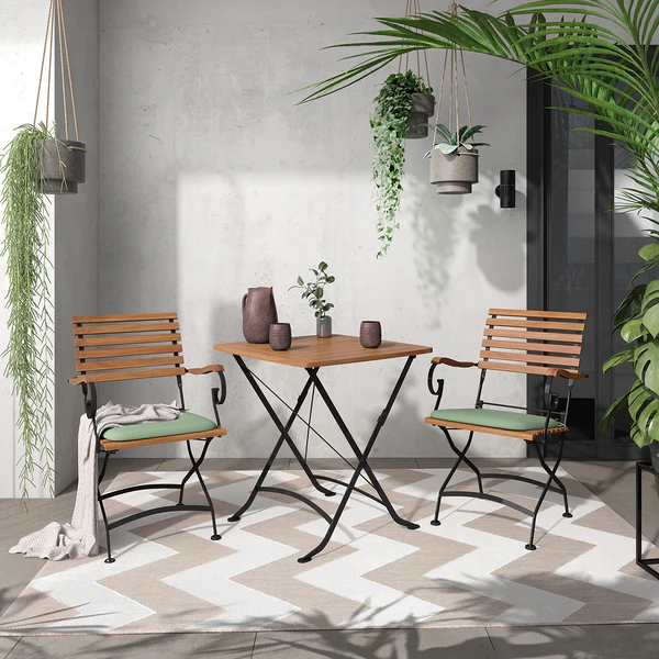 Gartentisch Tuscany - Akazie massiv / Stahl - Akazie / Schwarz - Image 3