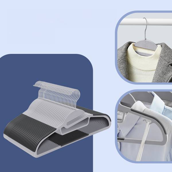 Kleiderbügel Vanoa 50-teilig - Stahl / pulverbeschichtet - Weiß - Image 5