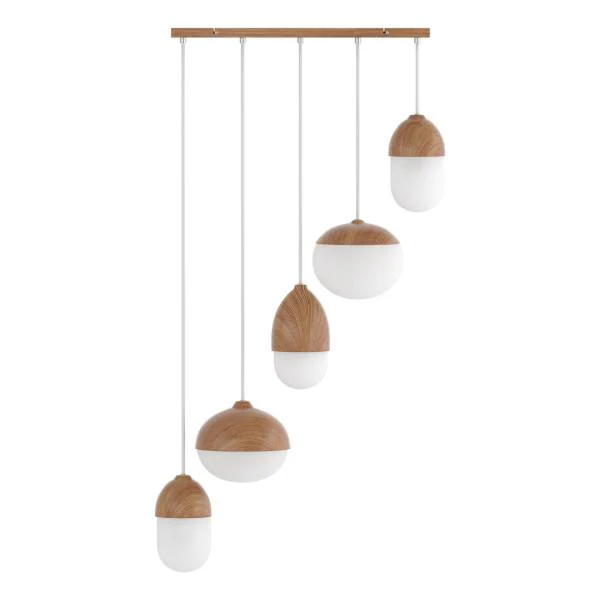 Pendelleuchte MENTY Typ C - Opalglas / Eisen - 5-flammig - Image 3