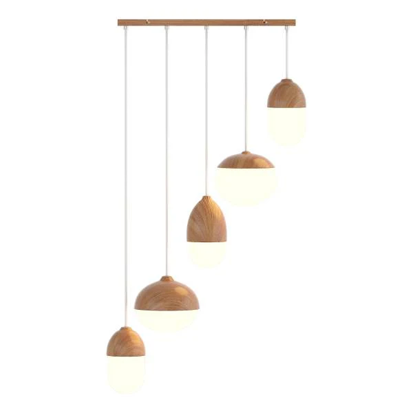 Pendelleuchte MENTY Typ C - Opalglas / Eisen - 5-flammig - Image 4