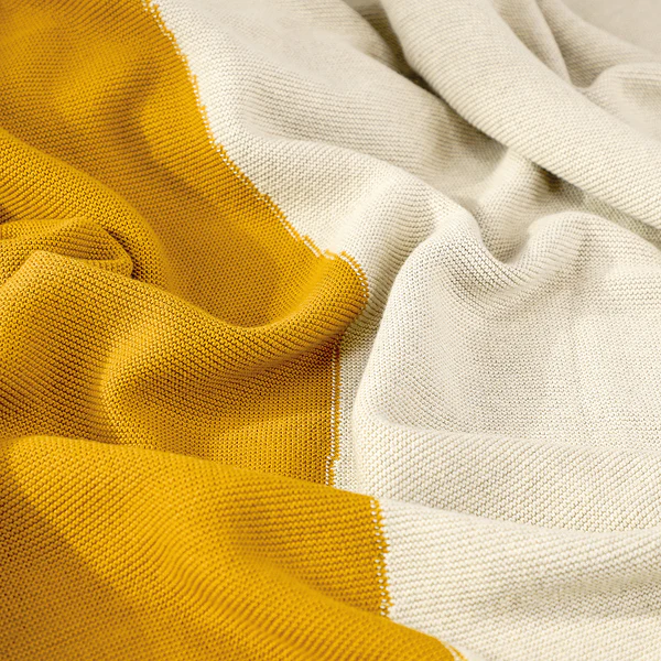 Plaid Duo - Baumwolle - Currygelb - 130 x 170 cm - Image 3