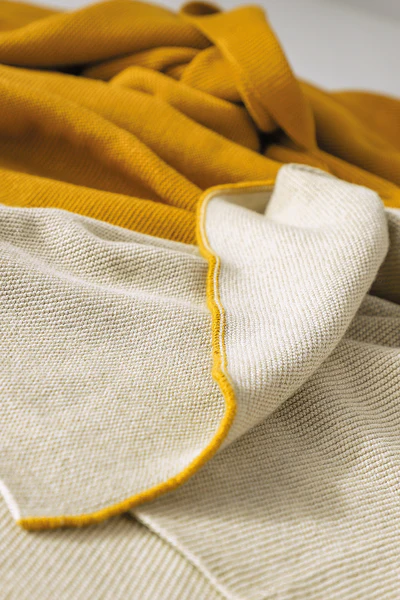 Plaid Duo - Baumwolle - Currygelb - 130 x 170 cm - Image 4