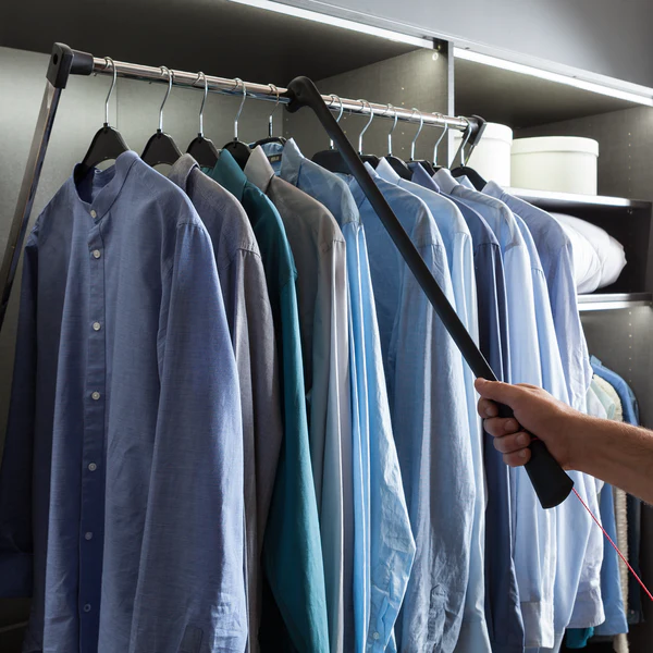 Verstellbarer Kleiderlift SKØP 90 cm - Silber - Metall - Kunststoff - 88 x 84 x 14 cm - Image 3