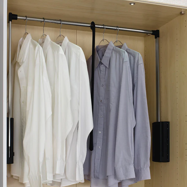 Verstellbarer Kleiderlift SKØP 90 cm - Silber - Metall - Kunststoff - 88 x 84 x 14 cm - Image 4