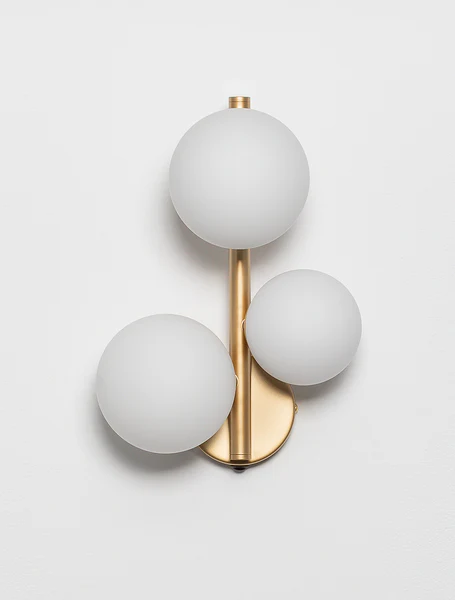 Wandleuchte Odillia Typ A - Klarglas / Aluminium - 3-flammig - Gold - Image 3