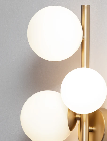 Wandleuchte Odillia Typ A - Klarglas / Aluminium - 3-flammig - Gold - Image 4