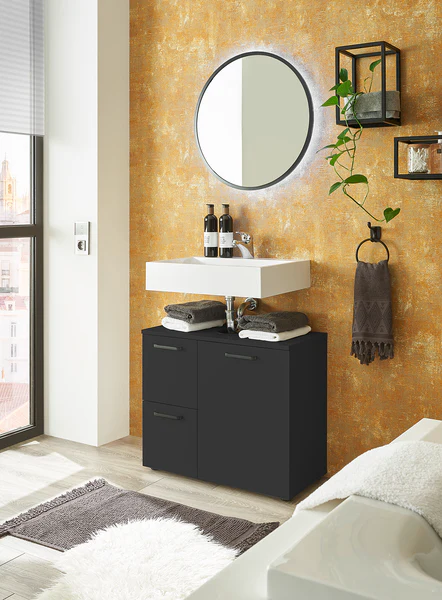 Waschbeckenunterschrank Noale 1 Tür - Matt Schwarz - Image 3