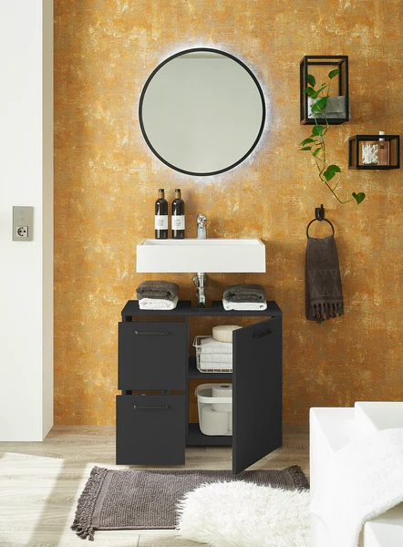 Waschbeckenunterschrank Noale 1 Tür - Matt Schwarz - Image 4