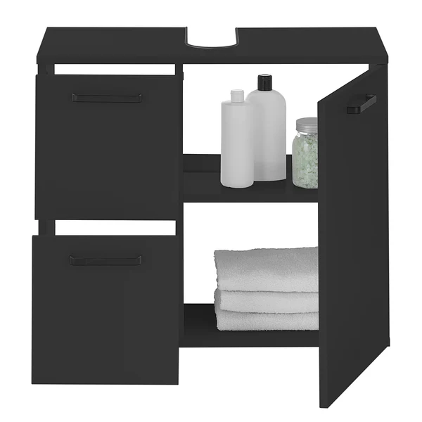 Waschbeckenunterschrank Noale 1 Tür - Matt Schwarz - Image 8