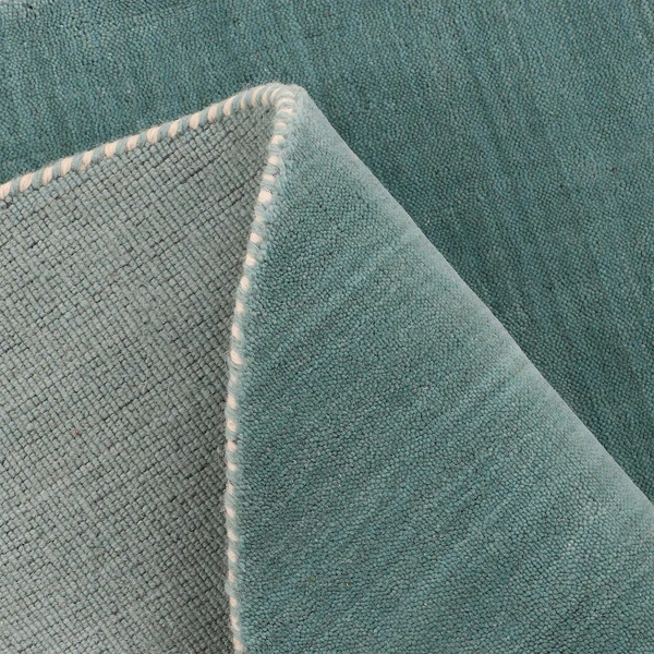 Wollteppich Gabbeh Uni Rund - Wolle - Türkis - 80 x 80 cm - Image 5