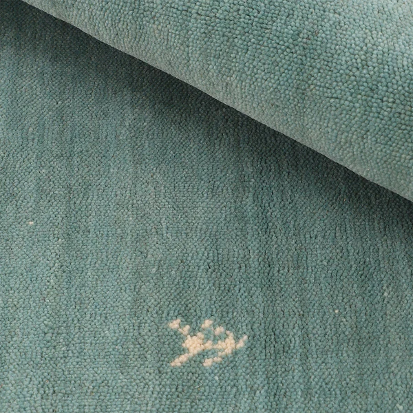 Wollteppich Gabbeh Uni Rund - Wolle - Türkis - 80 x 80 cm - Image 6