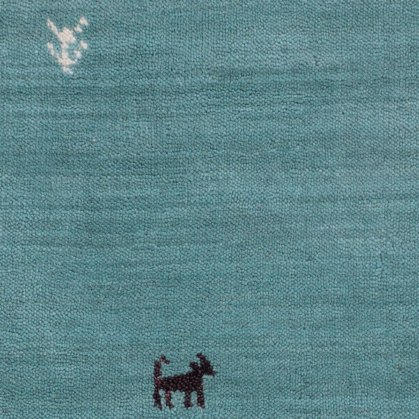 Wollteppich Gabbeh Uni Rund - Wolle - Türkis - 80 x 80 cm - Image 7